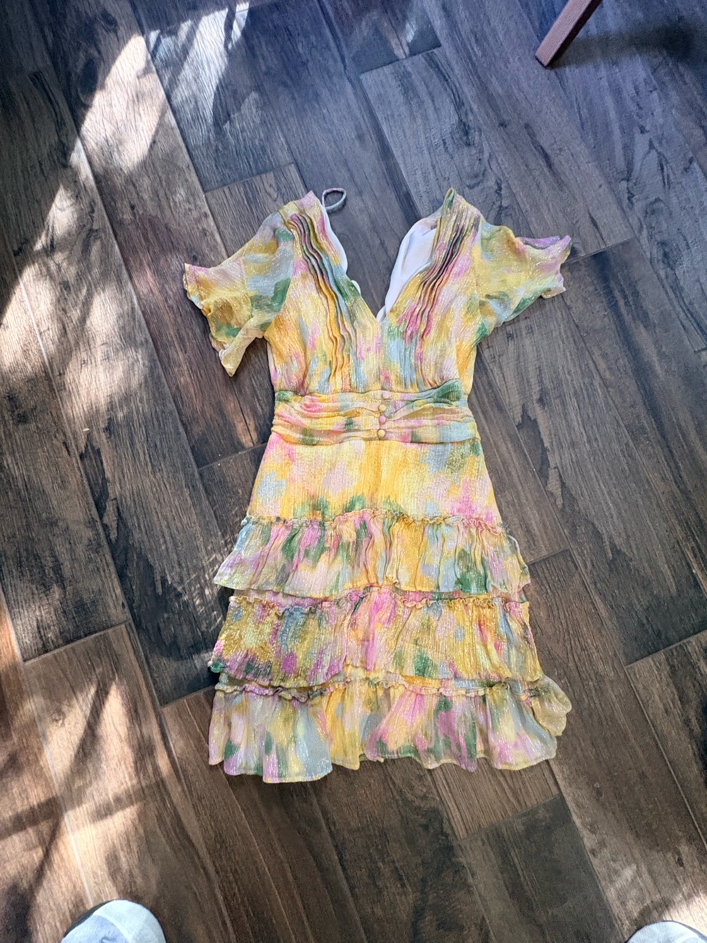 Parker Pastel Ruffle Tunic Top - Yellow, Pink, Green